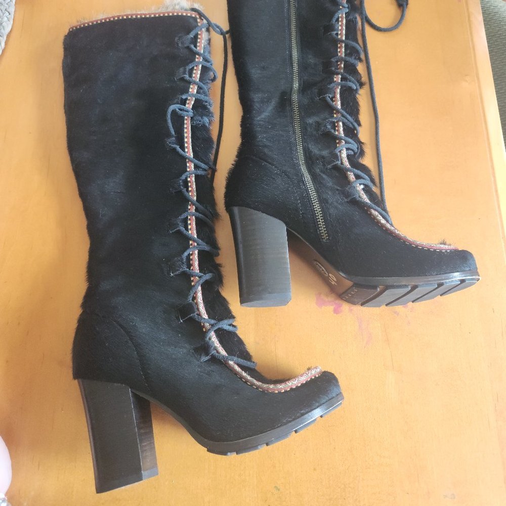 Frye rabbit fur boots